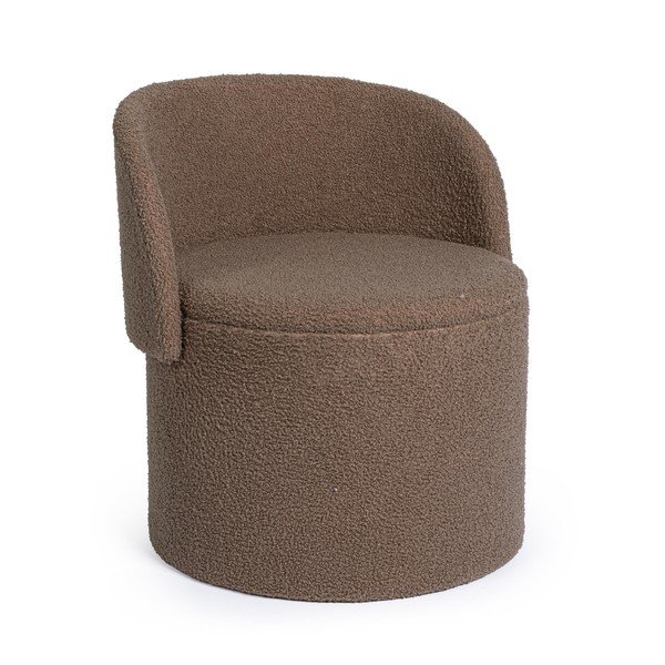 Кафяво-сива табуретка от прежда с примки от букле Anthea – Yes Everyday