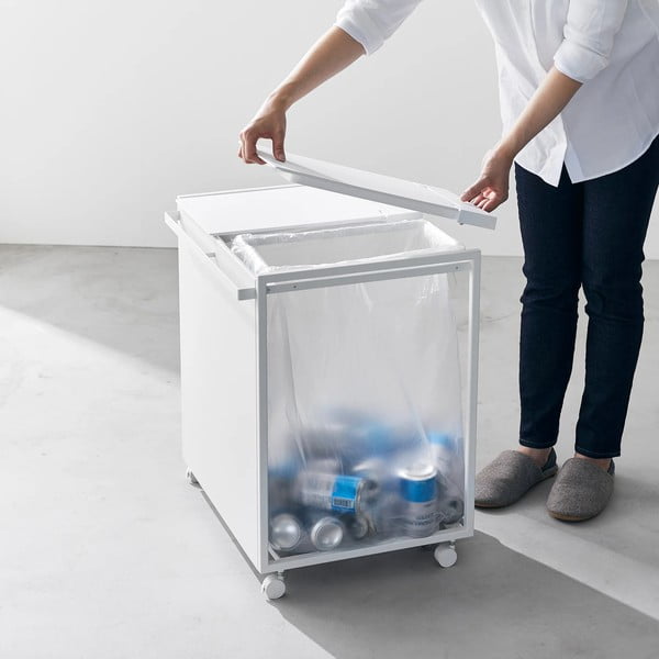 Бяло метално кошче за рециклиране Tower – YAMAZAKI-image-3