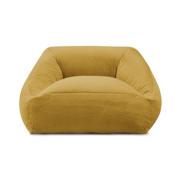 Жълт пуф от изкуствен косъм Lilibet – Bobochic Paris-image-3