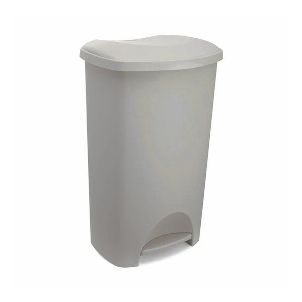 Сиво-бежово пластмасово кошче за боклук с педал 50 l – Addis