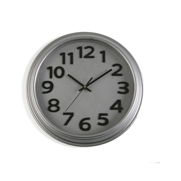 Сив стенен часовник In Time, ⌀ 32,7 cm - Versa