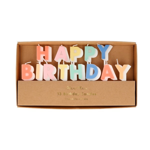 Свещички за торта в комплект 13 бр. Happy Birthday – Meri Meri