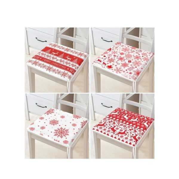 Възглавници за сядане в комплект от 4 бр. с коледни мотиви 40x40 cm Snowflakes – Mila Home-image-3