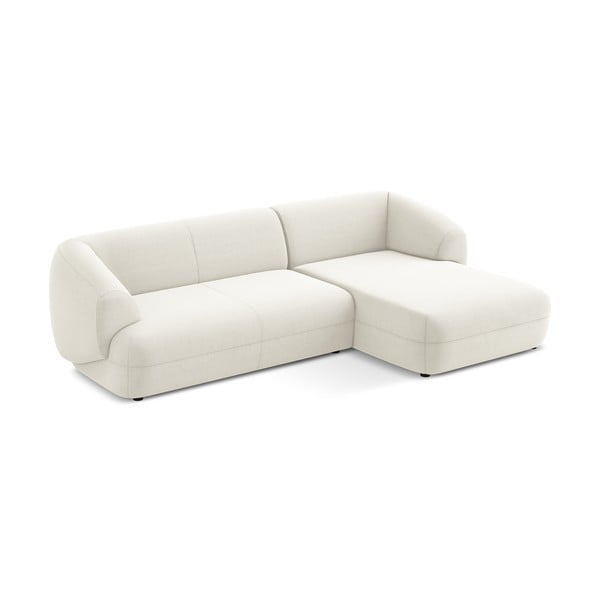 Бял кадифен ъглов диван (десен ъгъл) Moana – Makamii-image-3