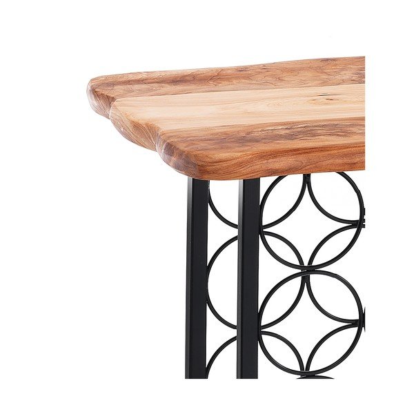 Метален стелаж за вино за 15 бутилки в черен и естествен цвят 46x56x35,5 cm Ras – Tomasucci-image-2