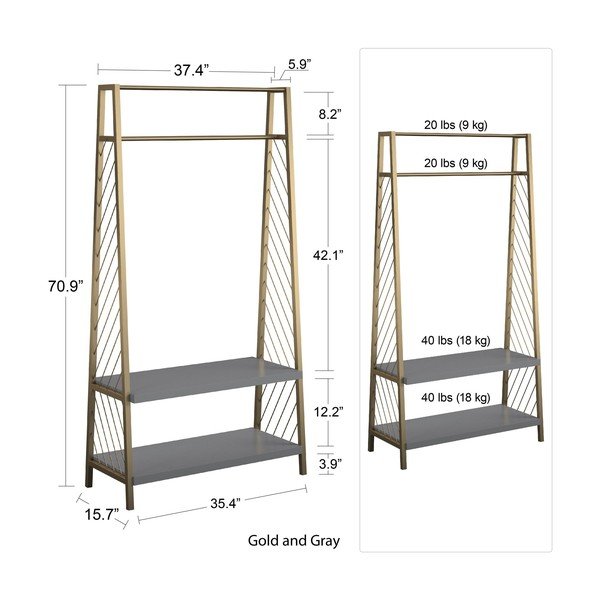 Коридор в сиво-златист цвят Brielle - CosmoLiving by Cosmopolitan-image-4