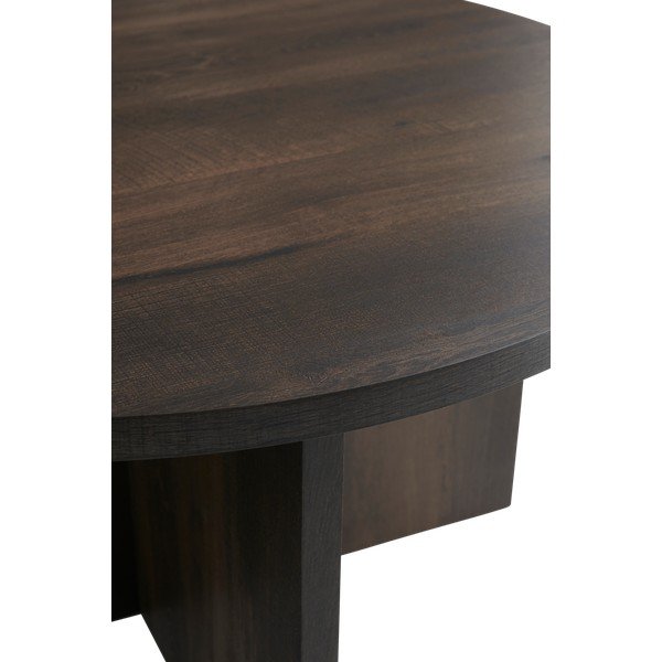 Кафява кръгла масичка за кафе от МДФ ø 85 cm Poppy – Ellos Home-image-3