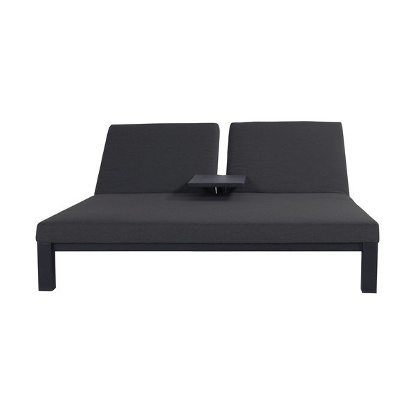 Черен двуместен подплатен градински шезлонг Eva - Hartman-image-1