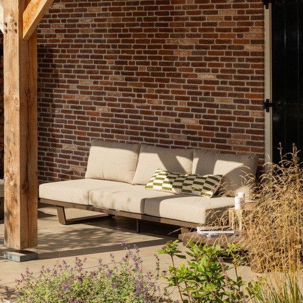 Кафяв тапициран градински диван Bear – WOOOD-image-1