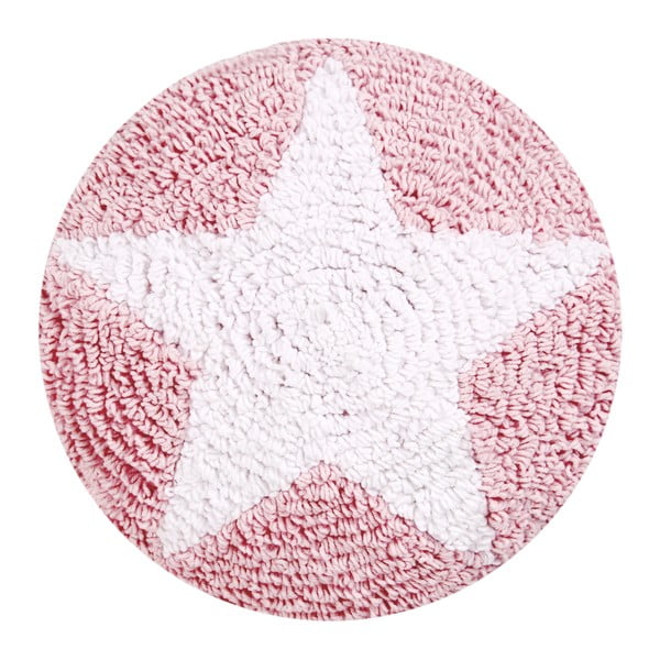 Růžový bavlněný polštář Happy Decor Kids Star, ⌀ 30 cm