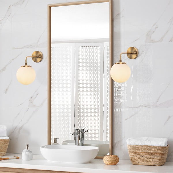 Бяла/в месингов цвят стенна лампа ø 15 cm Viran – Opviq lights-image-2