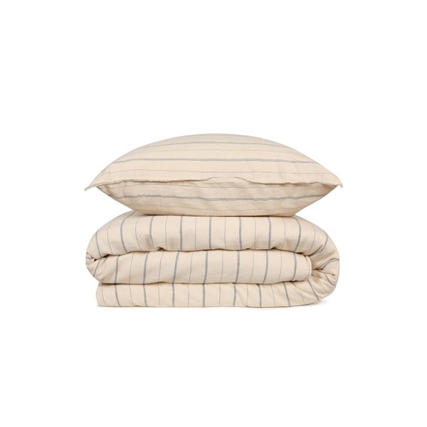 Бежово памучно спално бельо за двойно легло 200x200 cm Stonewashed - Mijolnir
