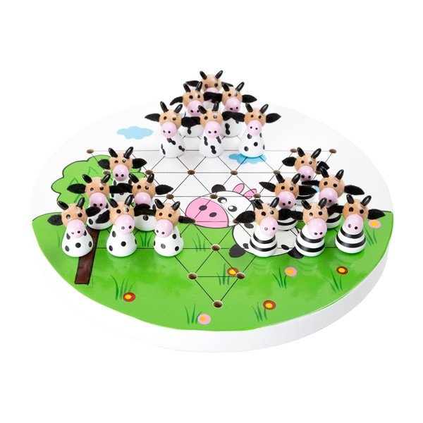 Детска дървена стратегическа игра Halma Cows - Legler