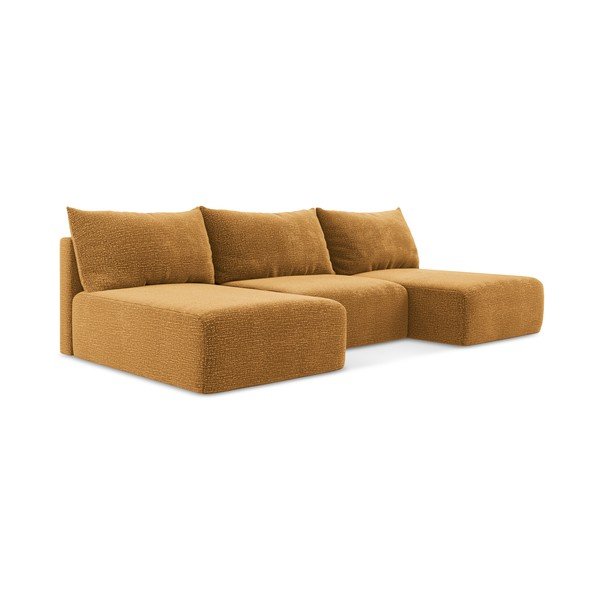 Оранжев разтегателен ъглов диван с място за съхранение Kalena – Makamii-image-2