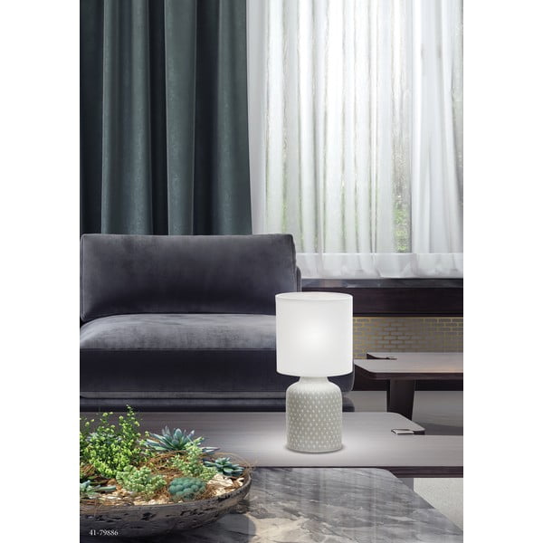 Сива настолна лампа с текстилен абажур (височина 32 cm) Iner - Candellux Lighting-image-1