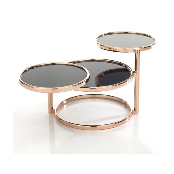 Въртяща се масичка за кафе от мед с черен плот , ⌀ 50 cm Tree Rings Cooper - Tomasucci-image-2