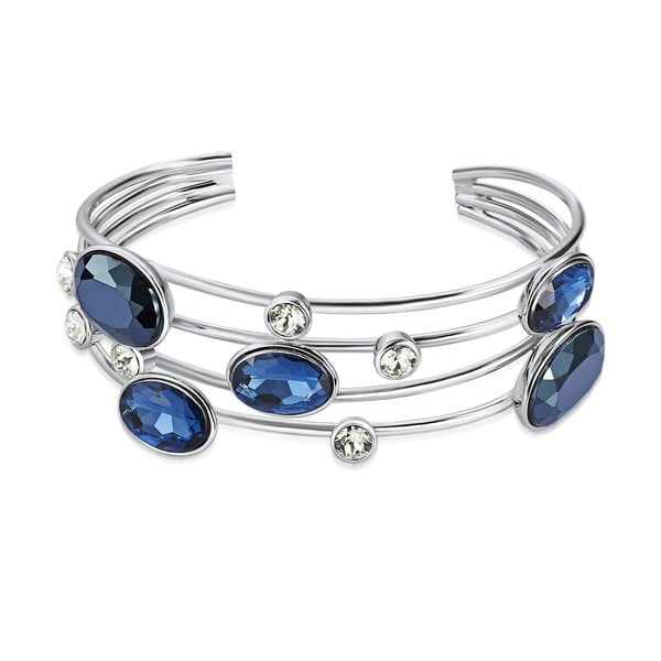 Postříbřený náramek s modrými krystaly Swarovski Saint Francis Crystals Reina