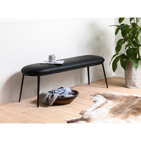 Черна пейка от изкуствена кожа Gain – Unique Furniture-image-1