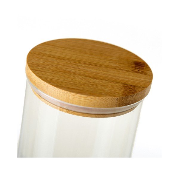 Стъклен буркан с бамбуков капак, 1,4 л - Casa Selección-image-1