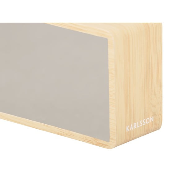 LED будилник в сребристо и огледало от светло дърво - Karlsson-image-3