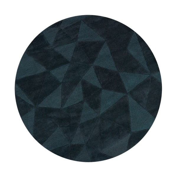 Тюркоазен ръчно изработен вълнен кръгъл килим ø 160 cm Shard Teal – Flair Rugs