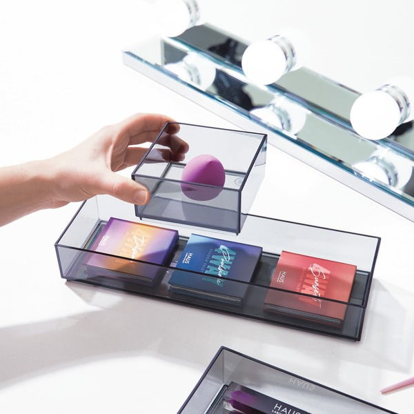 Матово черен органайзер за козметика за баня от рециклирана пластмаса - iDesign-image-2