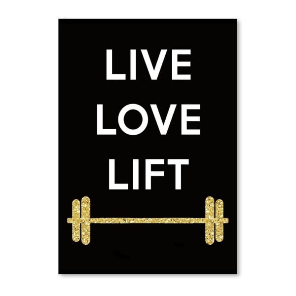 Plakát Americanflat Live Love Lift, 30 x 42 cm