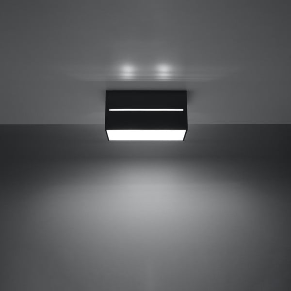 Черно осветително тяло за таван с метален абажур 10x20 cm Lorum – Nice Lamps