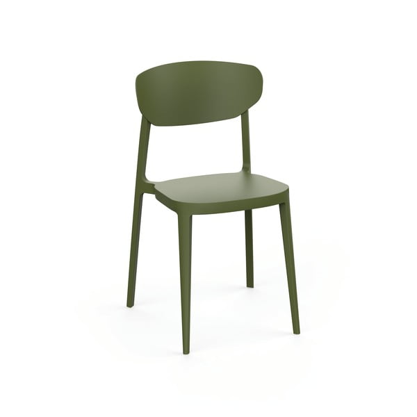 Тъмнозелен пластмасов градински стол Mare – Rojaplast