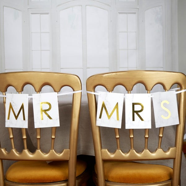 Cedulka na židle na svatební hostinu Neviti Scripted Marble