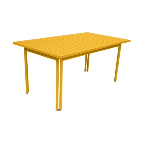 Жълта метална градинска маса за хранене Коста, 160 x 80 cm - Fermob