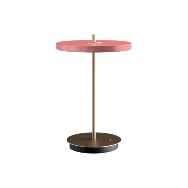 Розова LED затъмняваща се настолна лампа с метален абажур (височина 31 cm) Asteria Move – UMAGE