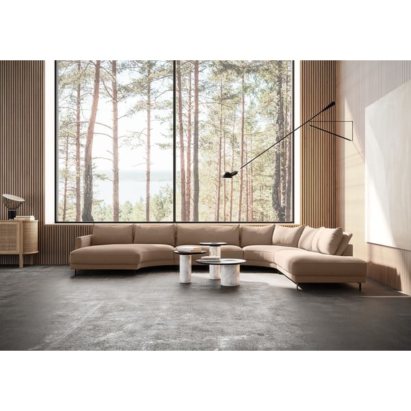 Ъглов диван в тухлен цвят с форма на буквата "U" Samba - Furninova-image-1