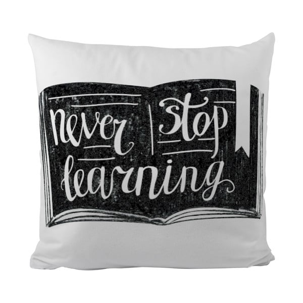 Възглавница Never Stop Learning, 50x50 cm - Black Shake