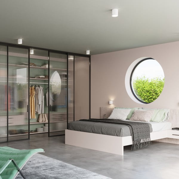 Бяло осветително тяло за таван с метален абажур Vulco – Sollux-image-1