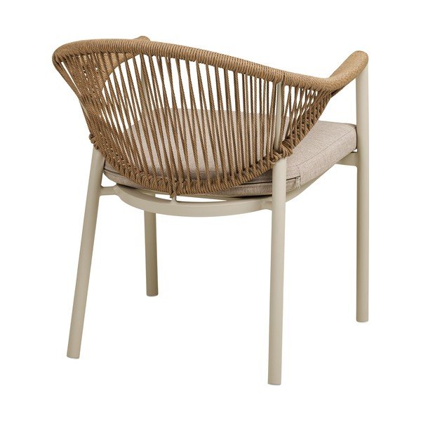 Бежов градински стол метален/подплатен Abela – House Nordic-image-4