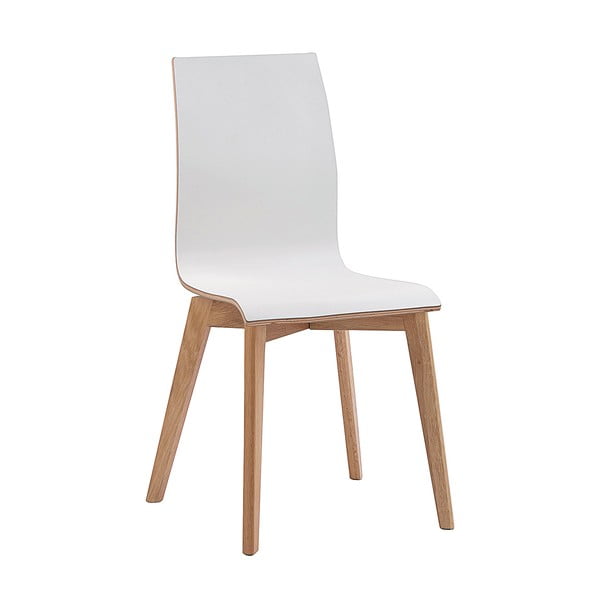 Бял трапезен стол с кафяви крака Grace - Rowico