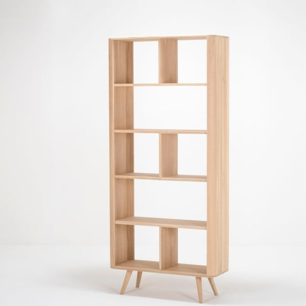 Дъбова етажерка за книги 90x200 cm Ena - Gazzda-image-3