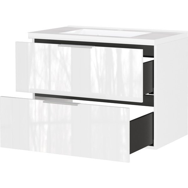 Бял гланцов стенен шкаф за мивка 81x61 cm Celano – Germania-image-3