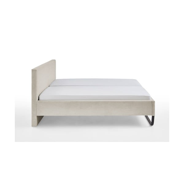 Бежово двойно легло 180x200 cm тапицирано без ламелно дъно Swing – Meise Möbel-image-2