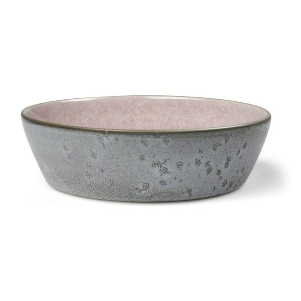 Сива керамична купа за сервиране с розова вътрешна глазура Mensa, диаметър 18 cm - Bitz