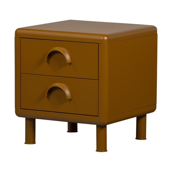 Метално нощно шкафче в цвят жълта охра Rune – WOOOD-image-4