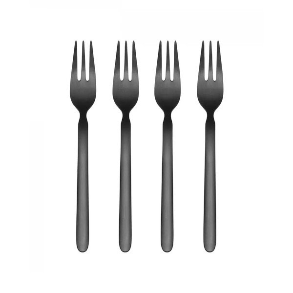 Черни десертни вилици в комплект 4 бр. от неръждаема стомана за 4 души Stella – Blomus