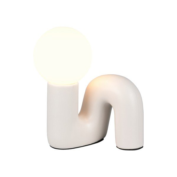 Керамична настолна лампа в цвят слонова кост (височина 21,5 cm) Quinn – Reality-image-2