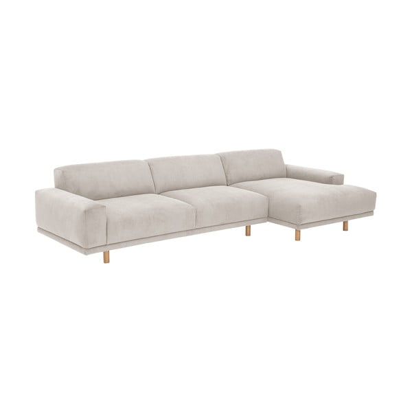 Бежов ъглов диван от велур , десен ъгъл Penelope - Max Winzer-image-2