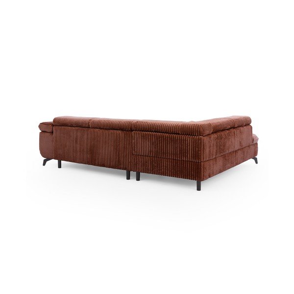 Теракотен ъглов диван от рипсено кадифе (ляв ъгъл/L форма) Marbeya  – Ropez-image-3