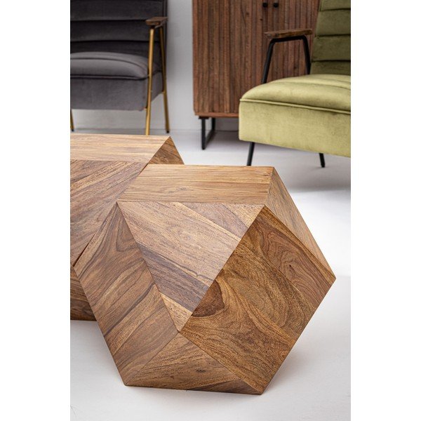 Масичка за кафе от масивен шишам в тъмно естествен цвят 42x42 cm Egypt – Bizzotto-image-1