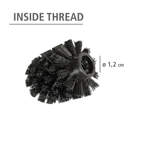 Черни пластмасови глави за четки за тоалетна в комплект 10 бр. с резервна четка Ø8cm – Wenko-image-2