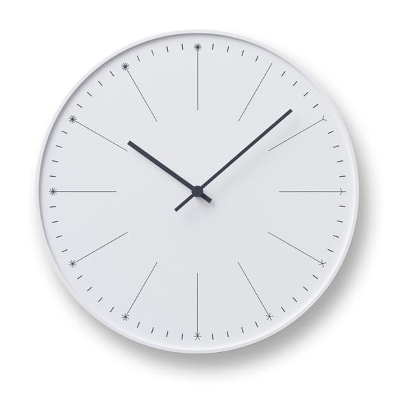 Bílé nástěnné hodiny Lemnos Clock Dandelion, ⌀ 29 cm