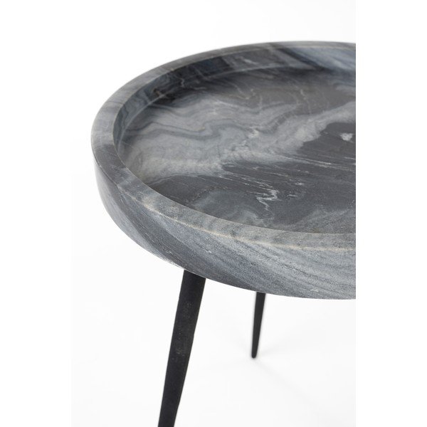 Кръгла странична масичка с мраморна плоча ø 33 cm Karrara – White Label-image-3